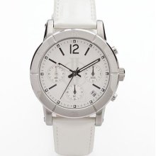 Jennifer Lopez Stainless Steel Leather Chronograph Watch - Women