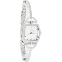 Jlo Ladies Silver Tone Mother of Pearl Bangle Quartz Watch J2/1019WMSB