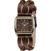 Kahuna Women's Quartz Watch With Brown Dial Analogue Display And Brown Leather Strap Kls-0208L