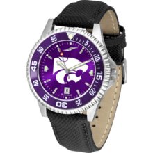 Kansas State Wildcats Competitor AnoChrome Men's Watch with Nylon/Leather Band and Colored Bezel