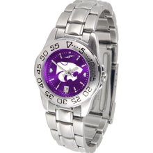 Kansas State Wildcats Sport Steel Band AnoChrome-Ladies Watch