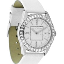 Karen Millen Ladies White Leather Strap Watch Km-bf51