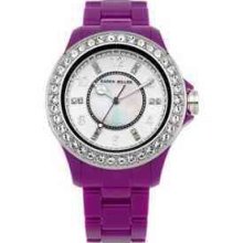 Karen Millen Women's Purple Stone Set K123 Watch