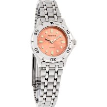 Katarina Quartz Ladies Blush Dial Casual Silver Tone Dress Watch New