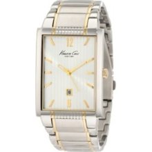 Kenneth Cole York Men's Kc9034 Classic Rectangle Analog Two-tone Date Watch