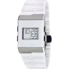 Kenneth Cole York Women's Kc4733 Digi-tech Digital Roller-ball White Ceramic