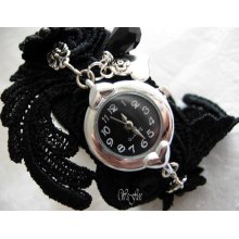 Lace bracelet with watch Romantic bracelet watch lace white victorian Renaissance Gothic -FIONA-BELLE