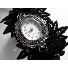 Lace bracelet with watch Romantic bracelet watch lace white victorian Renaissance Gothic -HELLA-BELLE