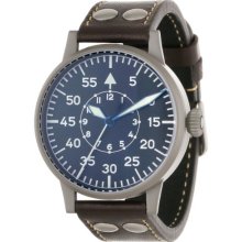 Laco 1925 Pilot Men's Automatic Watch With Black Dial Analogue Display And Brown Leather Strap 861749