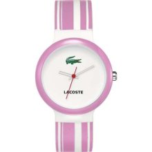 Lacoste Ladies Pink and White Stripe 2010540 Watch