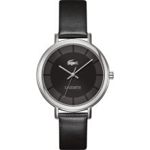 Lacoste Nice Black Leather Ladies Watch 2000717