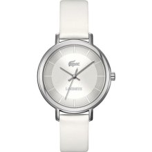 Lacoste Women's Stainless Steel Case White Leather Watch 2000716