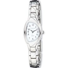 Ladies Charles Hubert Chrome Finish White Dial 20mm Watch Xwa3314