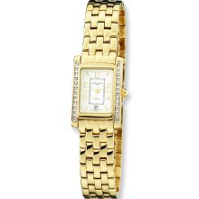 Ladies Charles Hubert Gold-plated Brass Crystal 20x22mm Watch