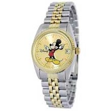 Ladies' Personalized Disney Mickey Mouse Two-Tone Watch (2 Lines)