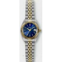 Ladies Quartzline Sport 2 Tone Watch W/ Date Window & Luminous Hands