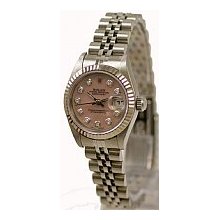 Ladies Rolex Preowned Datejust Fluted Bezel/Jubilee Bracelet Pink Dial