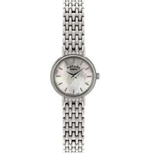 Ladies Rotary Watch Steel Mother Of Pearl Dial Wrist Watch Lb00490/07