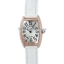 Ladies Small Franck Muller Curvex Pink Gold Diamond 1752QZD Watch