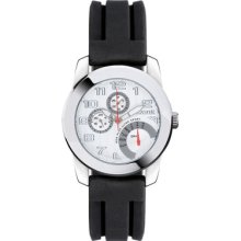 Lancaster Ola0460slslnr Non Plus Ultra Men's Silver Dial Black Rubber Band Watch