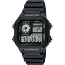 Latest Casio Ae-1200wh-1a Resin Digital World Time Mens 100m Sports Alarms Watch