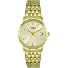 LB02624-03 Rotary Ladies Gold Plated Champagne Watch