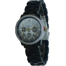 Limited Edition Black & Silver Watch with Chronograph Look - Silver - Silver - 3