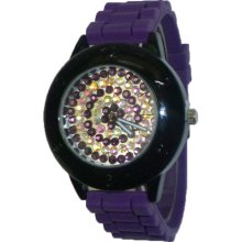 Limited Edition Purple & Black Full Crystal Silicon Watch