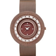 Liz Claiborne Round Brown Mesh Watch