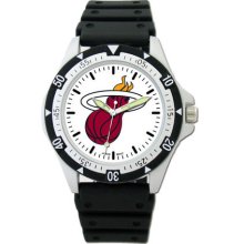 Logoart Miami Heat Silver Tone Resin Watch - Hea135 - Men