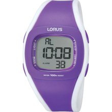 Lorus Ladies Digital Watch Purple & White Lorus Watch R2343gx9