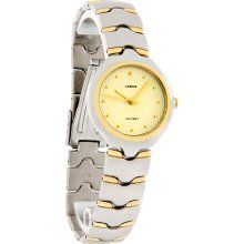 Lorus Quartz Ladies Champagne Dial Two Tone Dress Watch LR0298