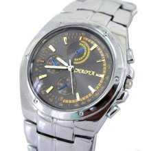 Luxury Dial Clock Silver Men Quartz Wristwatch Gift Sn22