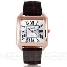 Luxury Roma Dial Fashion Luxury Sport Men Wrist Watch Quartz Clock Case 4 Color