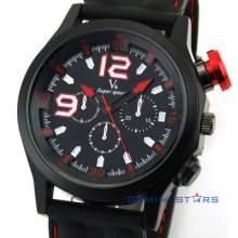 Luxury V6 Fashion Firemen Silicone Analog Hour Men Sport Wrist Quartz Watch Gift