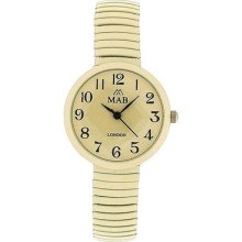 Mab London Cream Dome Shaped Dial Ladies Expander Strap Watch Exp-2