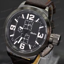 Male Quartz Crocodile Leather Strap Luxury Stainless Mineral Case Boy Wristwatch