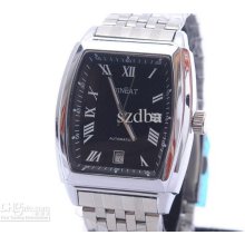 Male Strap Steel Automatic Mechanical Calendar Watches Square Men Fa