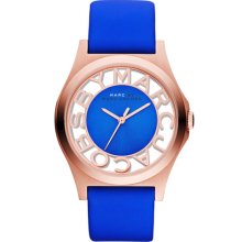 MARC by Marc Jacobs 'Henry Skeleton' Watch Maliblue/ Rose Gold