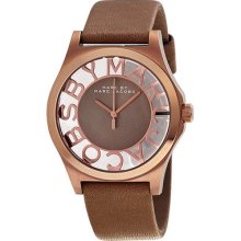 Marc By Marc Jacobs Henry Brown Cut-out Dial Rose Gold Ion-plated Ladies Watch