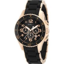 Marc By Marc Jacobs Women Mbm2553 Black-rosegold Chrono Watch