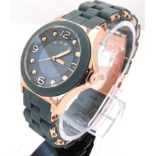 Marc By Marc Jacobs Ladies Pelly Rose Gold-tone Silicone Watch Mbm8584