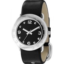 Marc Jacobs Black Leather Black Dial Fashion Watch Mbm1140