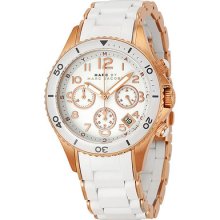 Marc Jacobs Rock White Dial White Silicone Stainless Steel Unisex Watch Mbm2547