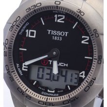 Matte Titanium Tissot T-touch Ii Alarm Chrono Sapphire T047.420.44.057.00