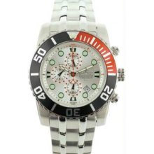 Menandamp;apos;s Stainless Steel Ocean Master Diver Chronograph Silver Tone Dial - Watch