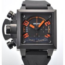 Mens 40mm Stainless Steel Chronograph K25B-4701 (SS - IBP / Black - Orange / Rubber)