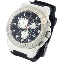 Men's Aqua Master Black Dial Black Band Stainless Steel Case Chrono Watch W339