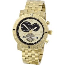 Mens Automatic Gold Plated Stainless Steel Wrist Watch Afilusggg