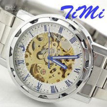 Mens Automatic Mechanical Skull Watches Stainless Steel